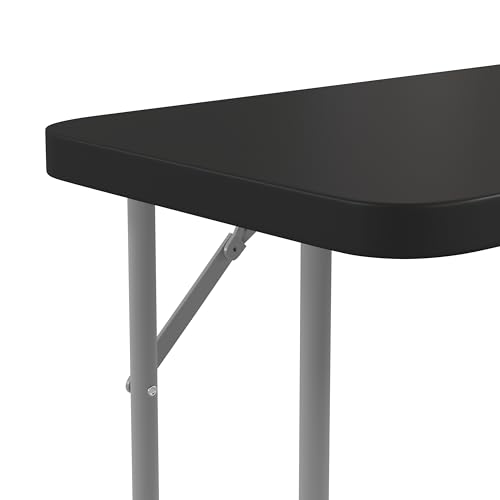 Flash Furniture Kathryn 6' Plastic Folding Training and Event Table, Rectangular Folding Training Table with 220-lb. Static Weight Capacity, Black Flash Furniture