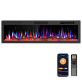 R.W.FLAME 60" Recessed and Wall Mounted Smart Electric Fireplace, Alexa/WiFi Enabled, APP Control with Multiple Sound Modes, Remote Control with Timer, Adjustable Flame Colors and Speed R.W.FLAME