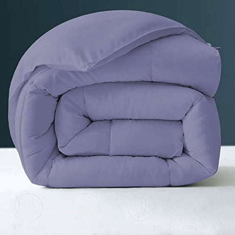 Elegant Décor Lightweight Comforter All Season Down Full XL Bed Comforter Summer Duvet Insert Quilted Reversible Comforters (Size - Full XL 90 X 90 Inches Color-Lavender) Elegant Decor