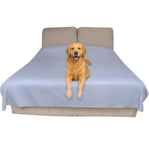 SILLY LEGACY Thin Reversible Waterproof Protective Bed Cover (King Size, 100 x 96 inch), for Pets, Babies; Incontinence, Dirt, Drool SILLY LEGACY