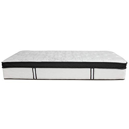 Flash Furniture Capri Comfortable Sleep 12 Inch CertiPUR-US Certified Memory Foam & Pocket Spring Mattress, Twin Mattress in a Box White