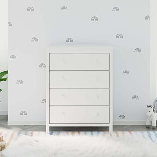 Storkcraft Alpine 4 Drawer Chest (White) – GREENGUARD Gold Certified, Dresser For Nursery, 4 Drawer Dresser, Kids Dresser, Nursery Dresser Drawer Organizer, Chest of Drawers Storkcraft