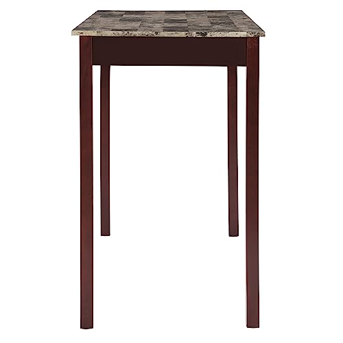 Linon Brown 3-Piece Table Faux Marble Tavern Set, 42" w x 22.25" d x 36" h Linon