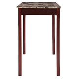 Linon Brown 3-Piece Table Faux Marble Tavern Set, 42" w x 22.25" d x 36" h Linon