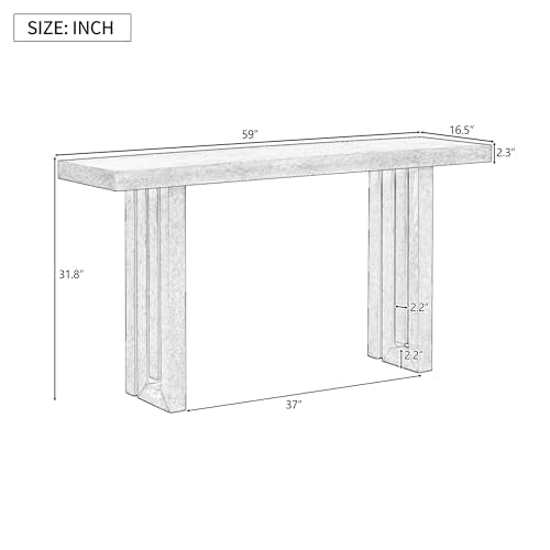 Knocbel 59" Long Entryway Console Table Wooden Entrance Hallway Foyer Sofa Couch Table, 170lbs Weight Capacity, Easy Assembly (Black 59") Knocbel