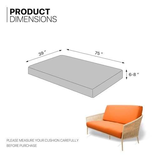 MoNiBloom Twin Futon Cover, Armless Stretch Futon Slipcover Armless Sofa Cover Furniture Protector, Washable Zippered Futon Couch Cover for Adults Kids and Pets, Jackknife Rv Sofa Covers, Pumpkin MoNiBloom
