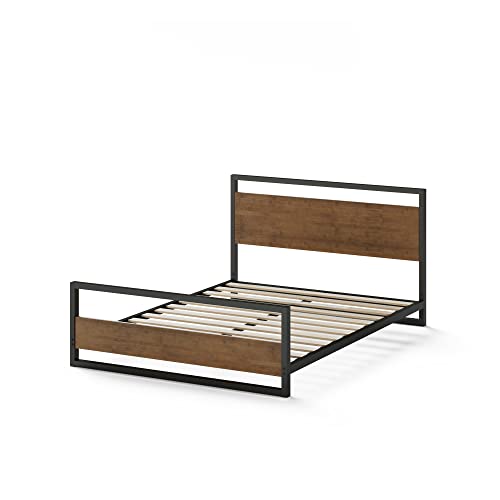 Zinus Suzanne Kingsize Bamboo & Metal Platform Bed Frame with Footboard - No Box Spring Needed, Easy Assembly - WoodArtSupply