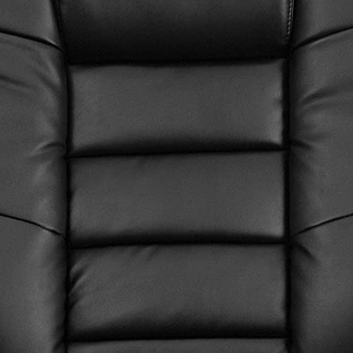 Flash Furniture Bali Contemporary Multi-Position LeatherSoft Recliner Chair with Ottoman, 360-Degree Swivel Recliner Chair and Ottoman Set, Black Flash Furniture
