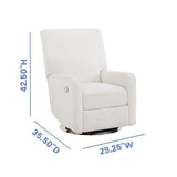 Delta Children Nest Nursery Swivel Recliner - Fabric is GREENGUARD Gold Certified and Oeko-TEX Standard 100 - Upholstered in a Unique Chenille Yarn for Blanket Like Softness, Oyster
