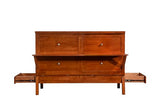 Mega Solutions Amalfi Murphy Cabinet Chest Desk Bed with Drawers & USB Charging Station (Queen Size, Cherry) Mega Solutions