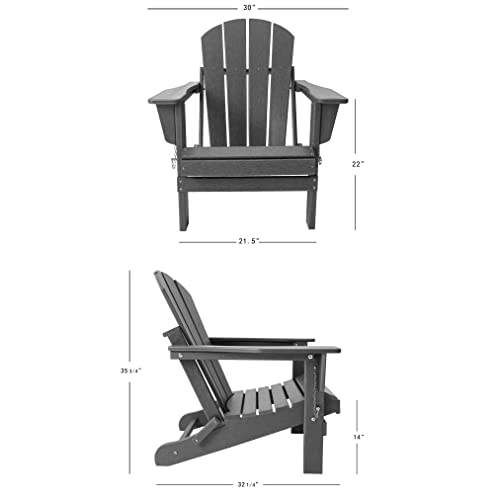 WestinTrends Outdoor Adirondack Chair, Plastic Fire Pit Chair, Weather Resistant Folding Patio Lawn Chair for Outside Deck Garden Backyard Balcony, Orange - WoodArtSupply