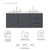 Modway Vitality 48" Double Sink Bathroom Vanity, Gray White Modway