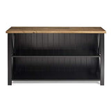 Walker Edison Farmhouse Wood Bookcase with 2 Fixed Shelves - 52 Inch, Black Storage Cabinet for Home Office Walker Edison