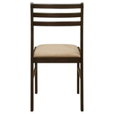 Coaster Home Furnishings 3-Piece Round Wood Dining Room Set Drop Leaf Extension Table Ladder Back Side Chairs Upholstered Seat Cushions Cappuccino and Tan 130005 Coaster Fine Furniture