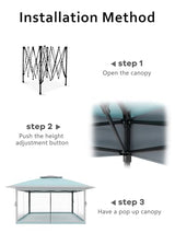 Hipicute 13 X 13FT Pop Up Gazebo, Canopy Tent, Gazebos on Clearance,Patio Folding Canopy with Mosquito Netting - Backyard Tent for Party, Wedding,Outdoor Dining, Patio, Backyard(Light Blue+Light Grey) Hipicute