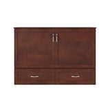 AFI Hamilton Full Murphy Bed Chest with Mattress, Storage, and Built-in Charger in Walnut AFI