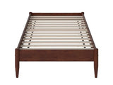 Pasadena Twin XL Wood Platform Bed Frame in Walnut - No Box Spring Needed AFI