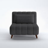 Artdeco Home 40" W Convertible Futon Chair with Matching Pillow(s) for Small Space Living Room and Apartment (03 Charcoal) A Artdeco Home