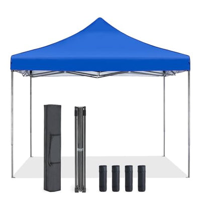 NEWBULIG Pop Up Canopy 9.5x9.5 FT Easy Up Tents for Camping Parties Events Beach Backyard Portable Outdoor Shelter Heavy Duty Instant Sun Shade with Sand Bags