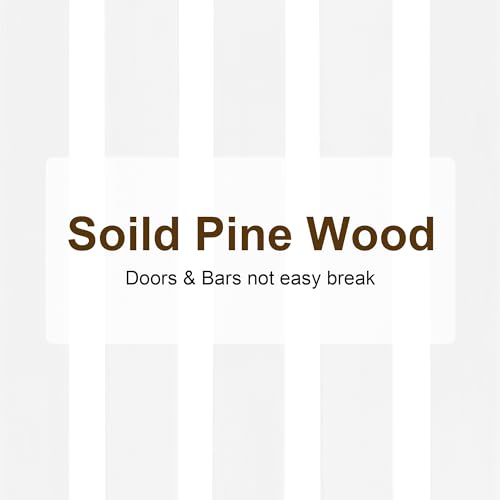 MCombo Wooden Dog House Furniture, Solid Wood Dog Cage Furniture Indoor for Small/Medium Dogs, JD54 (White and Brown, Medium) MCombo