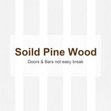 MCombo Wooden Dog House Furniture, Solid Wood Dog Cage Furniture Indoor for Small/Medium Dogs, JD54 (White and Brown, Medium) MCombo