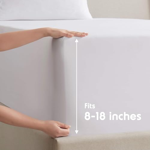 Nestl King Sheet Set - Luxury 1800 Ultra-Soft Microfiber King Bed Sheets - Double Brushed - Deep Pockets - Easy Fit - 4 Piece Set - Bedding Sheets & Pillowcases (King, White)