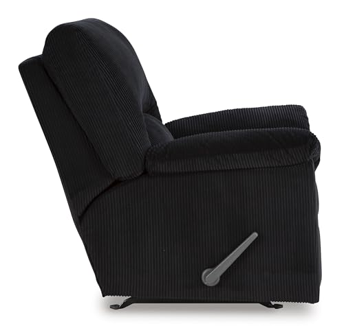Signature Design by Ashley SimpleJoy Casual Rocker Recliner with Pillow-Top Armrest, Black