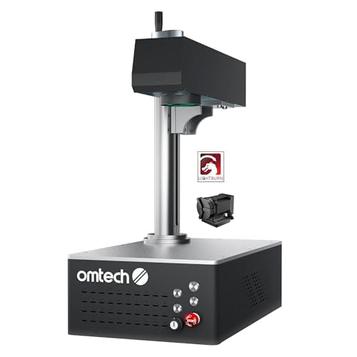 OMTech Autofocus 30W MOPA Fiber Laser Marking Machine with Rotary Axis and Lightburn, Fiber Laser Engraver for Metal Color Marking, 6" x 6" Workbed Fiber Laser Cutter with EzCad, 100,000 hr. Life OMTech