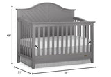 Dream On Me Ella 5-in-1 Full Size Convertible Crib in Storm Grey, Greenguard Gold Certified Dream On Me
