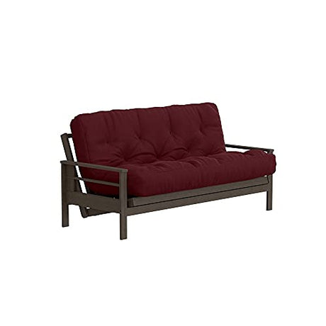 Royal Sleep Products by The Futon Factory | 10 inch Pocket Coil Futon Mattress - Burgundy Color - Full Size - CertiPUR Certified Foam - Made in USA - Frame Not Included Royal Sleep Products