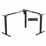 VIVO Medium Electric Single Motor Height Adjustable 3-Leg Corner Desk Standing Frame, Holds up to 225 lbs, Sit Stand L-Shaped Motorized Legs Only, Black, DESK-E355B VIVO