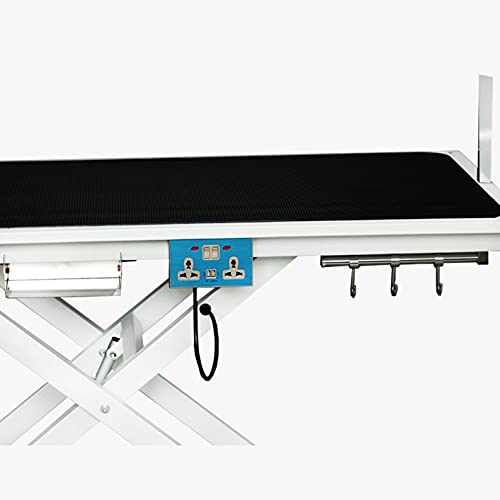 Lucky Pet Electric Lift Pet Grooming Table, Heavy Duty Pet Trimming Table, Professional X-Type Electric Lift for Large Dogs, with Overhead Arm, Clamps, Two Grooming Noose, 50 inch / Black Lucky Pet