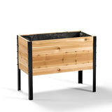 EARTH ELEVATED 100% Canadian Cedar Wood Elevated Garden Bed for Gardening - Planter Pot to Grow Herbs Flowers, and Vegetables at Home Indoor and Outdoor Patio Balcony Deck - 18” x 36” x 30” EARTH ELEVATED