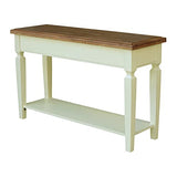 IC International Concepts International Concepts Vista Solid Wood Sofa Console Table, Hickory/Shell IC International Concepts
