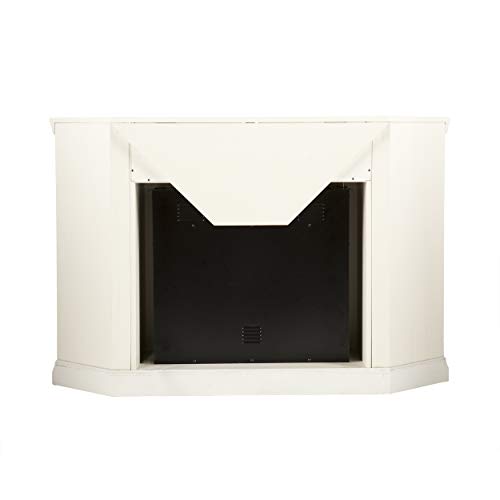 SEI Furniture Claremont Corner Convertible Electric Fireplace with Storage, New Ivory SEI Furniture