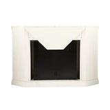 SEI Furniture Claremont Corner Convertible Electric Fireplace with Storage, New Ivory SEI Furniture