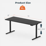 FitStand Dual Motor Standing Desk, Large Stand Up Desks, 71x31 Inches Electric Sit Stand Desks, 4 Memory Preset Adjustable Height Computer Table for Home Office with Splice Board (Black) FitStand