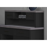 Monarch Specialties Computer Desk L-Shaped - Left or Right Set- Up - Corner Desk with Hutch 60"L (Black - Grey Top) Monarch Specialties