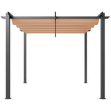 VEVOR 10'x10' Outdoor Retractable Pergola with Canopy, Aluminum Pergola with Retractable Canopy, Modern Pergola with Sun Shade Canopy for Patios, Gardens, Decks, Backyards (Beige) VEVOR