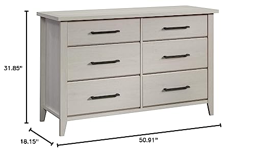 Sauder Summit Station Dresser, L: 50.91" x W: 18.15" x H: 31.85", Glacier Oak finish - WoodArtSupply