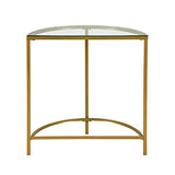 Carolina Chair & Table 30" Winoda Half Round Console Table – Modern Clear Tempered Glass Top with Gold Powder Coated Metal Frame – Contemporary Semicircular Accent Furniture for Hallway, Living Room Carolina Chair & Table