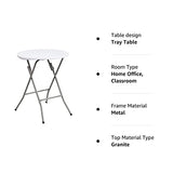 Flash Furniture Elon 2' Round All-Occasion Plastic Folding Event Table, Foldable Portable Banquet Table for Indoor/Outdoor Events, White Flash Furniture