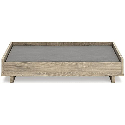 Signature Design by Ashley Oliah Modern Wooden Pet Bed, 36" W x 24" D x 7" H, Natural Beige