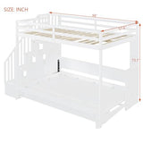MaiDeHaoo Murphy Bunk Beds Full Bunk Bed with Desk and Storage - White MaiDeHaoo