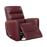Lexicon Swivel Glider Recliner Chair, Comfy Nursery Glider, Faux Leather Recliner, Manual Reclining Chair for Living Room/Office/Apartment, Red Lexicon
