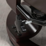 HOMCOM Faux Leather Reclining Chair, Swivel Ottoman Chair, Recliner with Ottoman with High Back and Wood Frame for Living Room, Brown HOMCOM