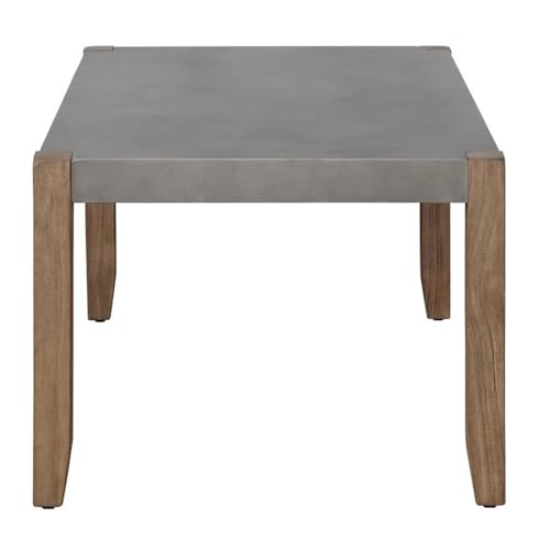 Alaterre Furniture Newport Living Room Collection – 36” x 24” Rustic Industrial Small Coffee Table with Faux Concrete Top Finish and Light Amber Solid Wood Legs (Concrete Gray) Alaterre Furniture