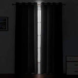 LEMOMO Blackout Curtains 52 x 84 inches Long Black Curtains Set of 2 Panels Thermal Insulated Room Darkening Curtains for Bedroom LEMOMO