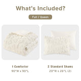 Intelligent Design Queen Comforter Set Chenille Tufted Animal Print Pattern Comforters Queen Size, All Season Fluffy Bedding Soft Microfiber Reverse, Larissa, Full/Queen Off-White 3 Piece Intelligent Design