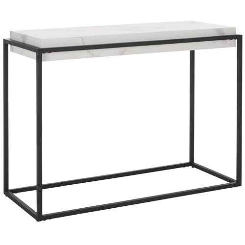 SAFAVIEH Home Collection Edgefield White Marble/Black Console Table SAFAVIEH